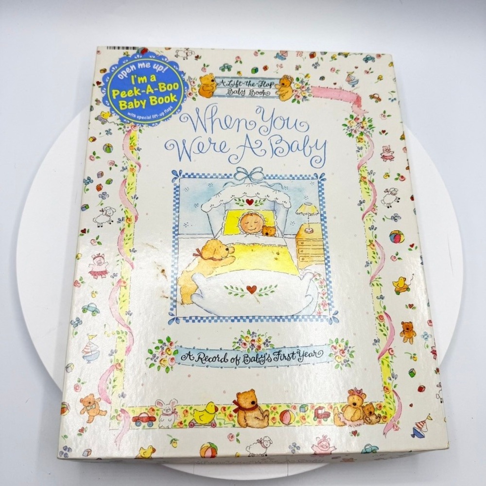 VTG C.R. Gibson When You Were A Baby Record Book Lift-the-Flap Dena Illustrated